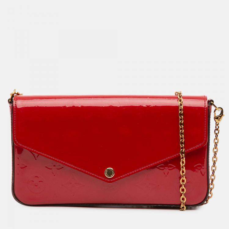Pre Owned Louis Vuitton Red Monogram Vernis Pochette Felicie