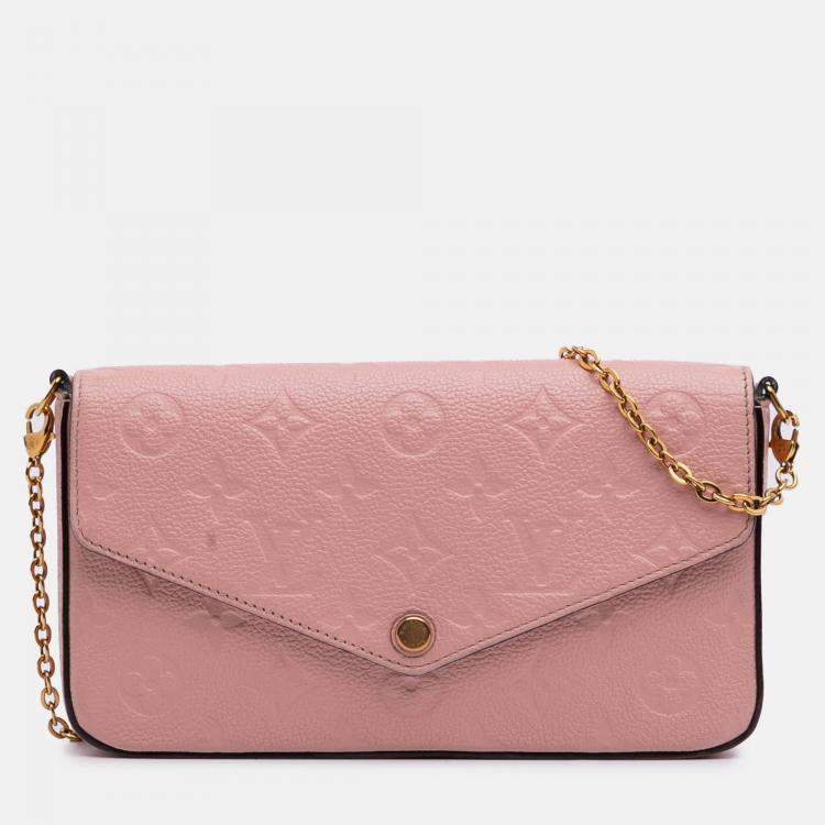 Pre Owned Louis Vuitton Pink Monogram Empreinte Pochette Felicie