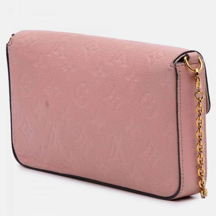 Pre Owned Louis Vuitton Pink Monogram Empreinte Pochette Felicie