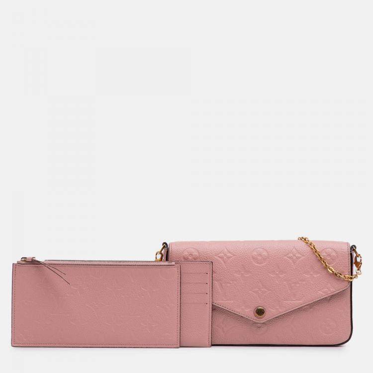 Pre Owned Louis Vuitton Pink Monogram Empreinte Pochette Felicie