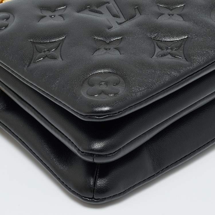 Pre Owned Louis Vuitton Black Monogram Leather Coussin Pochette Bag