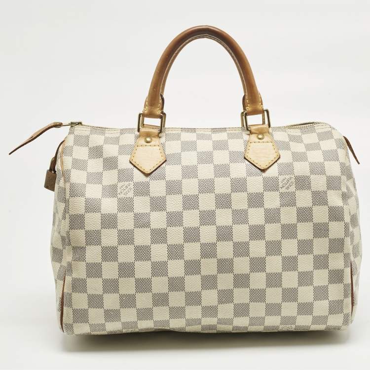 Pre Owned Louis Vuitton Damier Azur Canvas Speedy 30 Bag