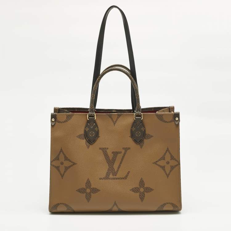 Pre Owned Louis Vuitton Monogram Giant Reverse Canvas Onthego MM Bag