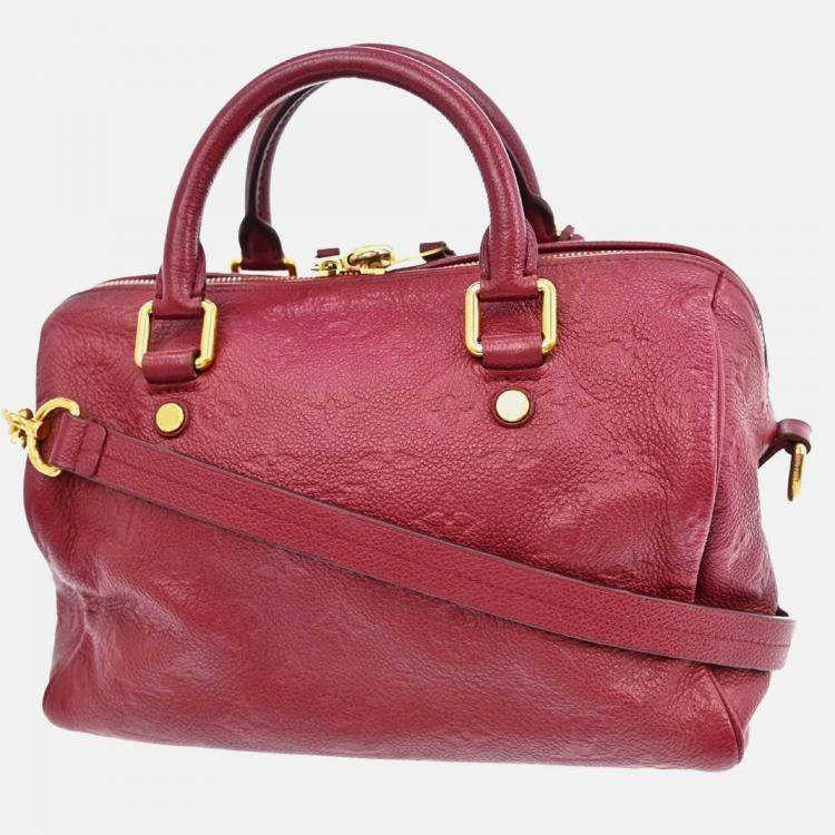 Pre Owned Louis Vuitton Burgundy Monogram Empreinte Speedy 25 2way Handbag