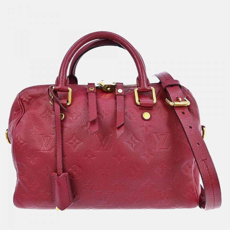 Pre Owned Louis Vuitton Burgundy Monogram Empreinte Speedy 25 2way Handbag