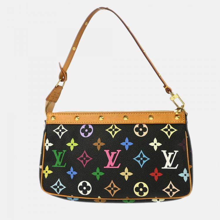 Pre Owned Louis Vuitton Black Multicolor Pochette Accessoires