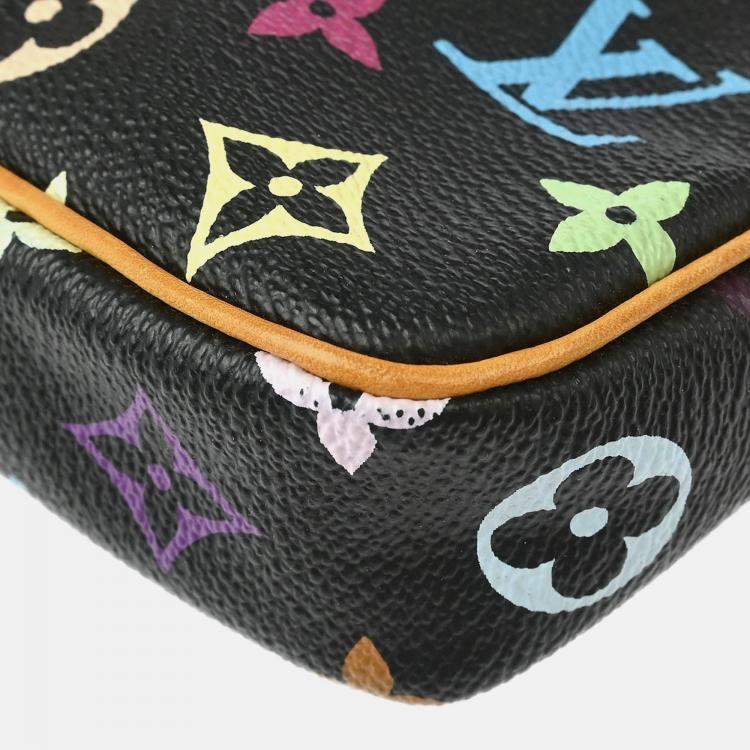 Pre Owned Louis Vuitton Black Multicolor Pochette Accessoires