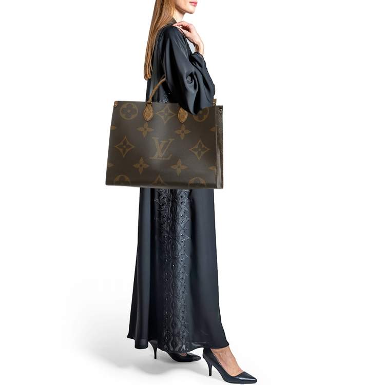 Pre Owned Louis Vuitton Monogram Giant Reverse Canvas Onthego GM Bag