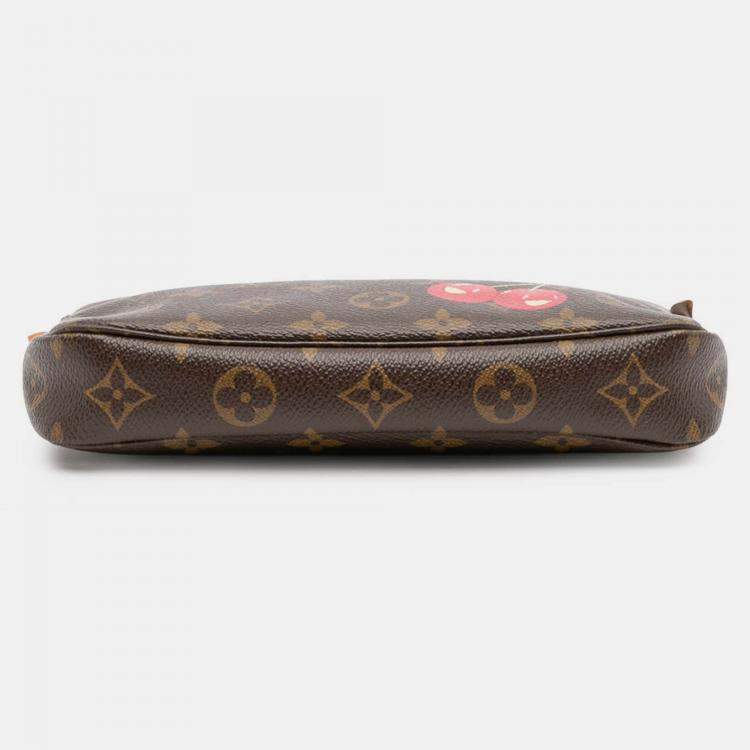 Pre Owned Louis Vuitton Brown Takashi Murakami Monogram Cherry Pochette Accessoires