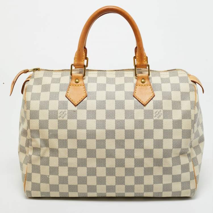 Pre Owned Louis Vuitton Damier Azur Canvas Speedy 30 Bag