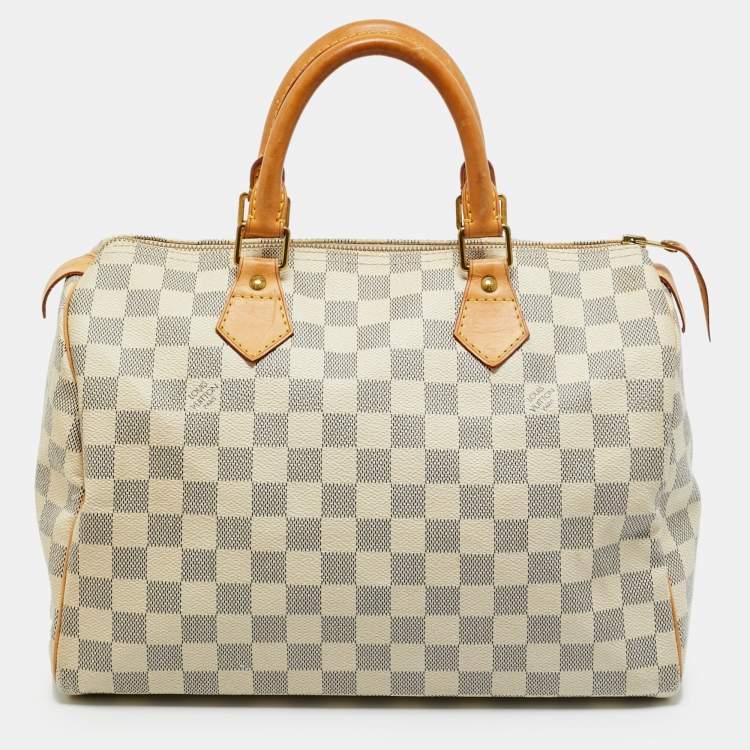 Pre Owned Louis Vuitton Damier Azur Canvas Speedy 30 Bag