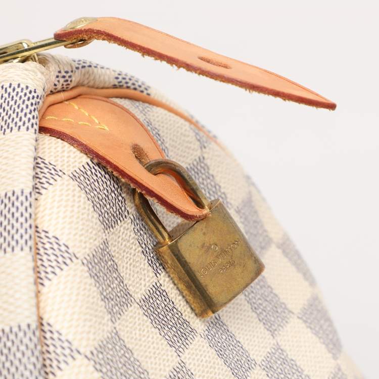 Pre Owned Louis Vuitton Damier Azur Canvas Speedy 35 Bag