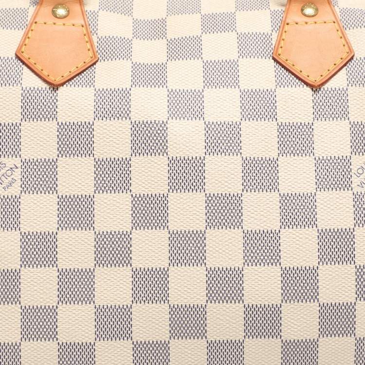Pre Owned Louis Vuitton Damier Azur Canvas Speedy 35 Bag