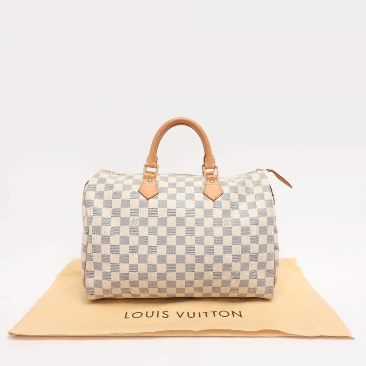 Pre Owned Louis Vuitton Damier Azur Canvas Speedy 35 Bag