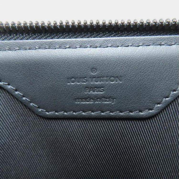 Pre Owned Louis Vuitton Sac Plat Cloth Black Monogram Eclipse Handbag 