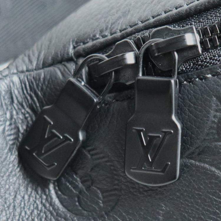 Pre Owned Louis Vuitton Rush Bum Bag Waist Monogram Shadow Black