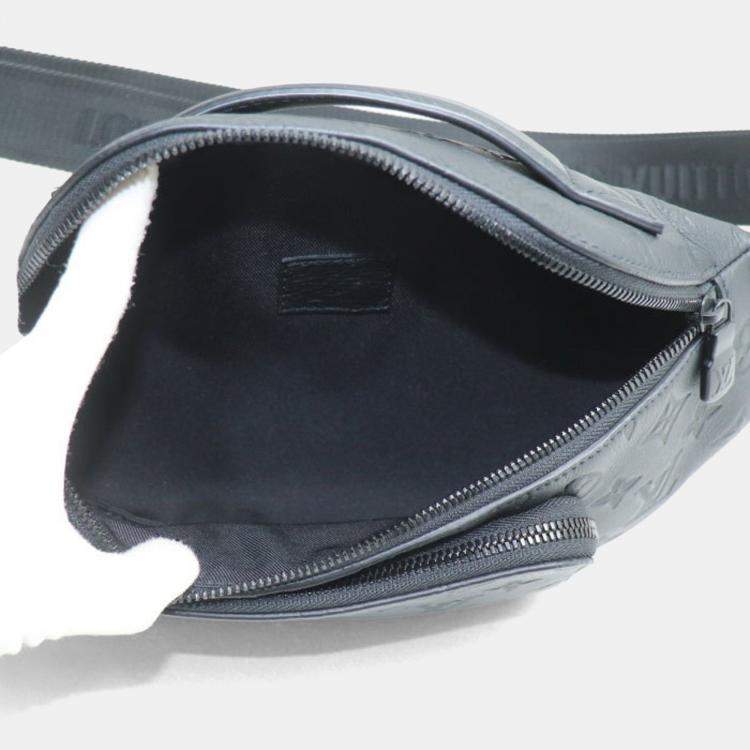 Pre Owned Louis Vuitton Rush Bum Bag Waist Monogram Shadow Black