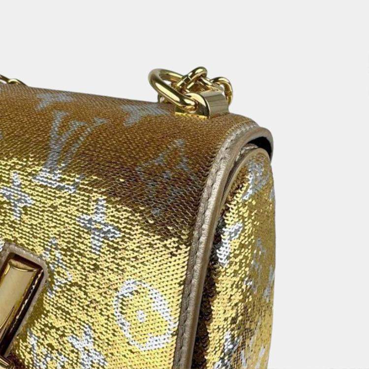 Pre Owned Louis Vuitton Twist PM  Gold Silver Sequin  Shoulder Bag