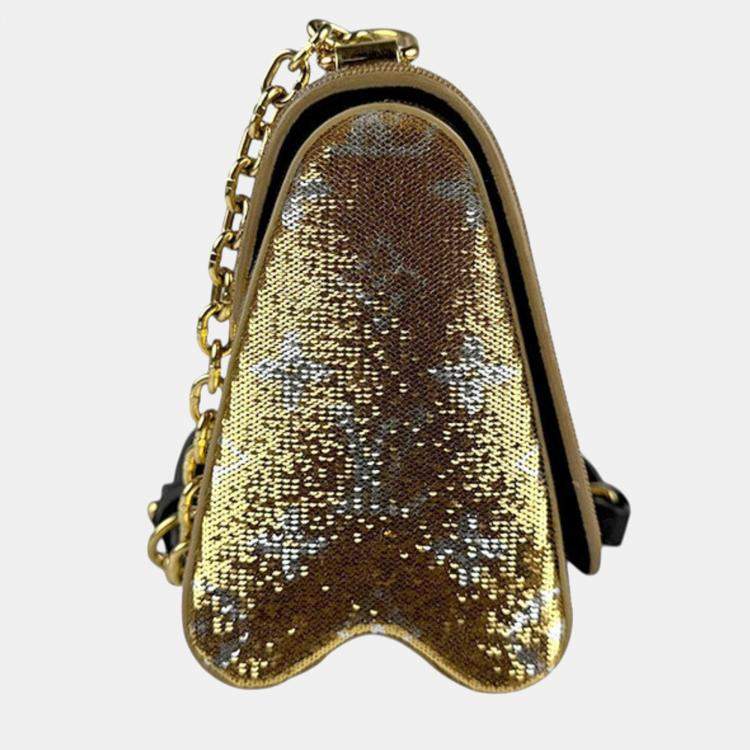 Pre Owned Louis Vuitton Twist PM  Gold Silver Sequin  Shoulder Bag