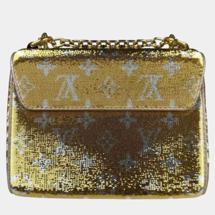 Pre Owned Louis Vuitton Twist PM  Gold Silver Sequin  Shoulder Bag