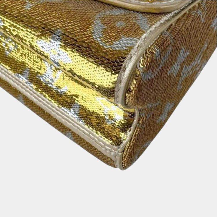 Pre Owned Louis Vuitton Twist PM  Gold Silver Sequin  Shoulder Bag