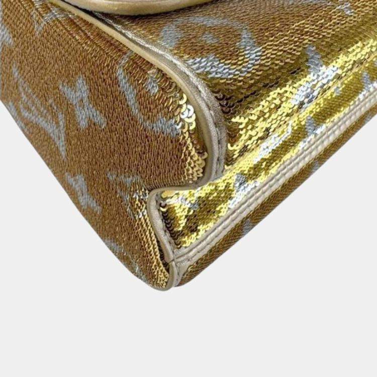 Pre Owned Louis Vuitton Twist PM  Gold Silver Sequin  Shoulder Bag