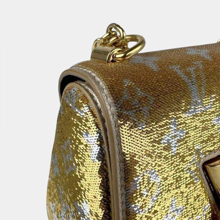 Pre Owned Louis Vuitton Twist PM  Gold Silver Sequin  Shoulder Bag