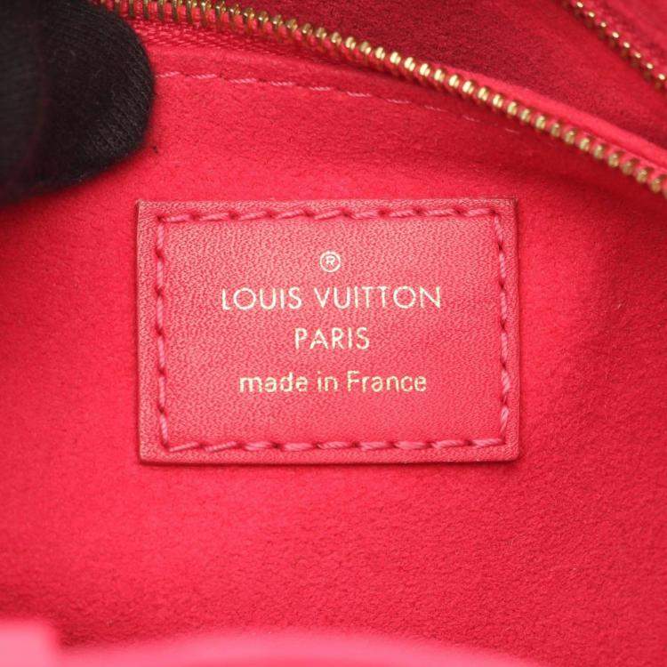 Pre Owned Louis Vuitton On The Go Pm Monogram Empreinte Freesia Tote Bag Leather Pink