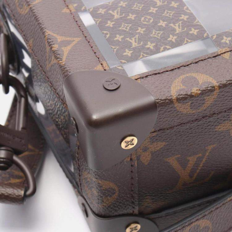 Pre Owned Louis Vuitton Slim Soft Trunk Shoulder Bag Coated Canvas Monogram Brown
