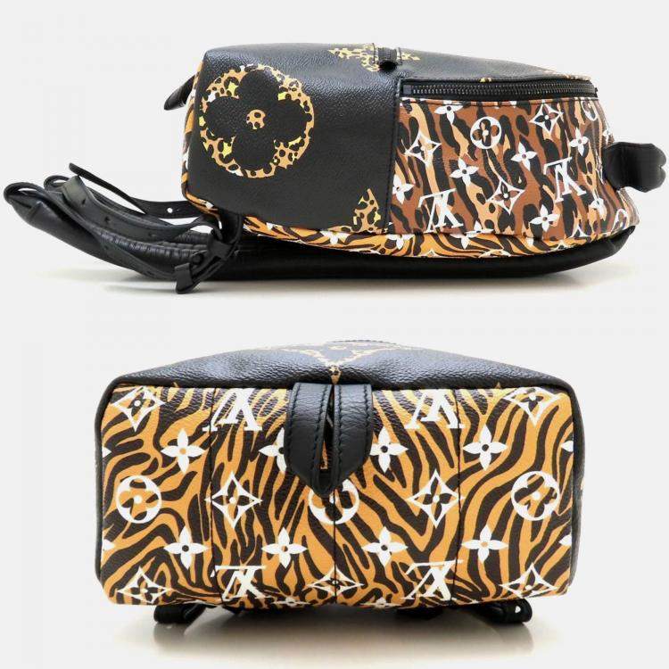 مملوكة مسبقًا Louis Vuitton Monogram Jungle Palm Springs Pm Backpack Leopard Print Black And Brown