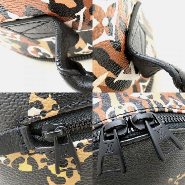 مملوكة مسبقًا Louis Vuitton Monogram Jungle Palm Springs Pm Backpack Leopard Print Black And Brown