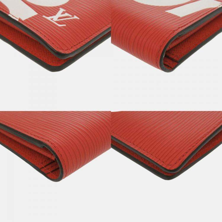 Pre Owned Louis Vuitton Portefeuille Brazza Epi Leather Red Long Wallet