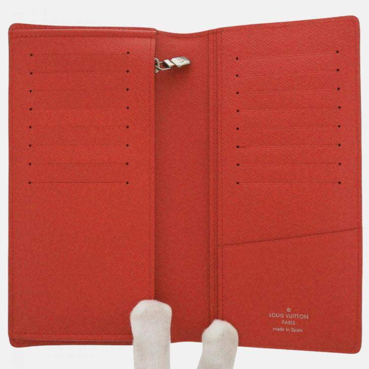 Pre Owned Louis Vuitton Portefeuille Brazza Epi Leather Red Long Wallet