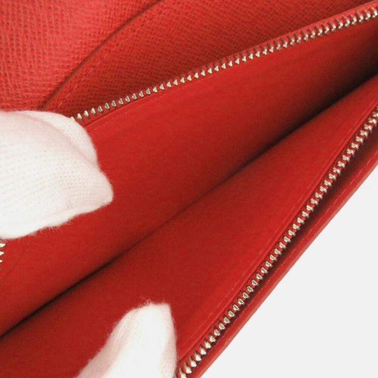 Pre Owned Louis Vuitton Portefeuille Brazza Epi Leather Red Long Wallet