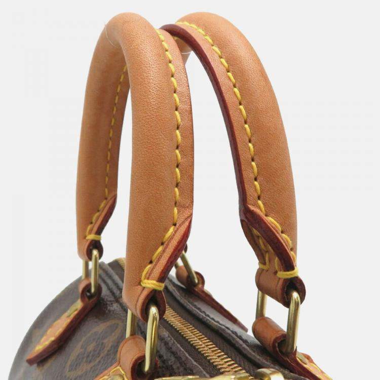 Pre Owned Louis Vuitton Nano Speedy Boston Bag Monogram Brown