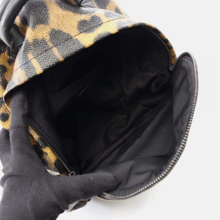 Pre Owned Louis Vuitton Palm Springs Pm Backpack Coated Canvas Leather Brown Black