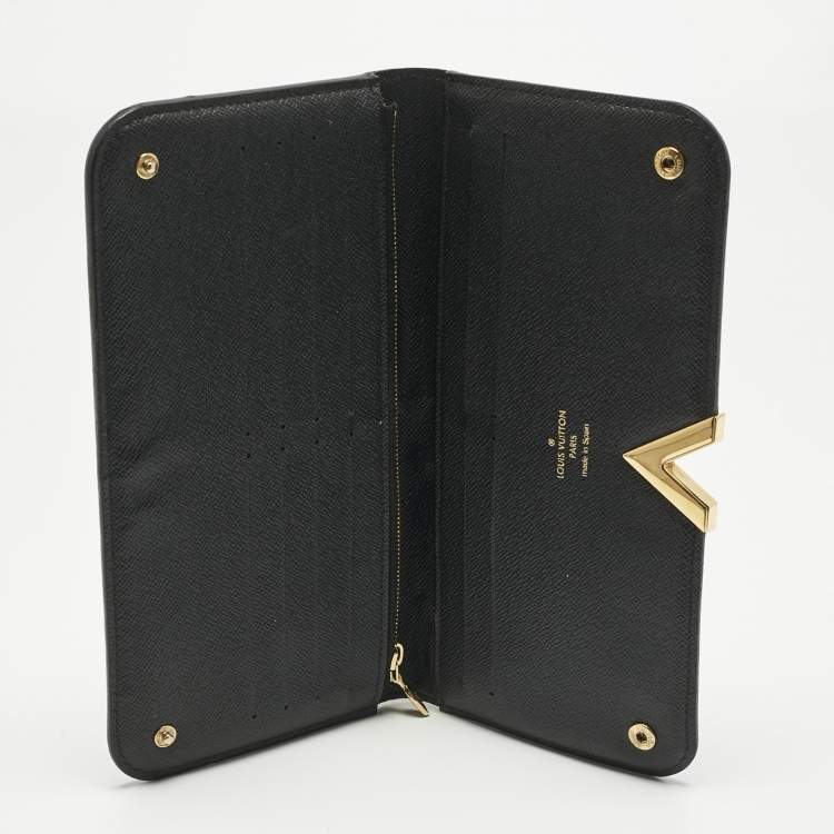 Pre Owned Louis Vuitton Monogram Canvas and Black Leather Kimono Wallet