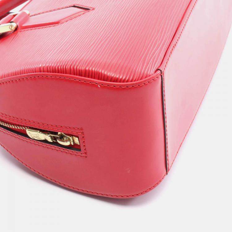 Pre Owned Louis Vuitton Jasmine Castilian Red Epi Leather Top Handle Bag