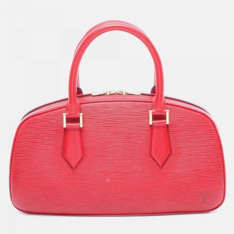 Pre Owned Louis Vuitton Jasmine Castilian Red Epi Leather Top Handle Bag