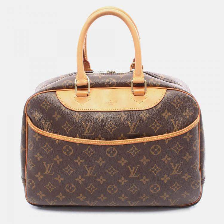 Pre Owned Louis Vuitton Deauville Bowling Vanity Handbag  Monogram Canvas