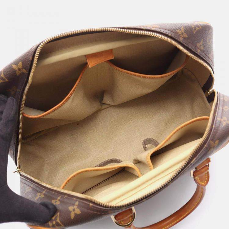Pre Owned Louis Vuitton Deauville Bowling Vanity Handbag  Monogram Canvas