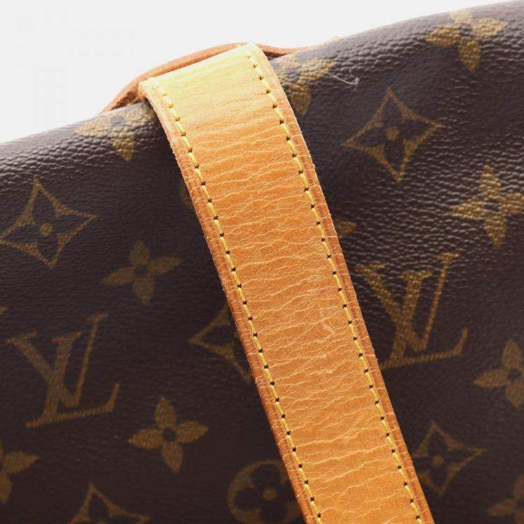 Pre Owned Louis Vuitton Samuel 35 Crossbody Shoulder Bag  Monogram Canvas Brown