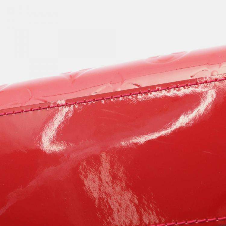 Pre Owned Louis Vuitton Catalina Bb Tote Handbag  Vernis Leather Rose Andian