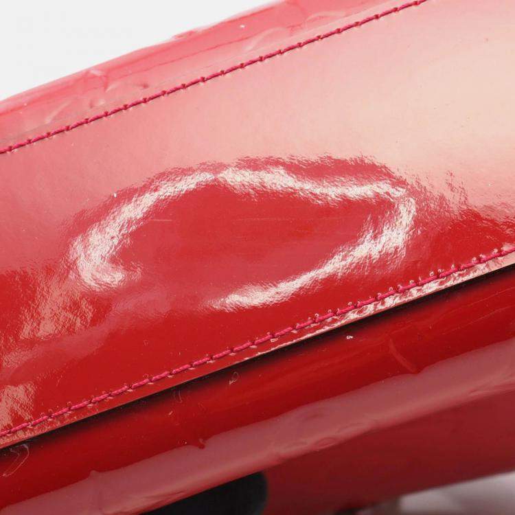 Pre Owned Louis Vuitton Catalina Bb Tote Handbag  Vernis Leather Rose Andian