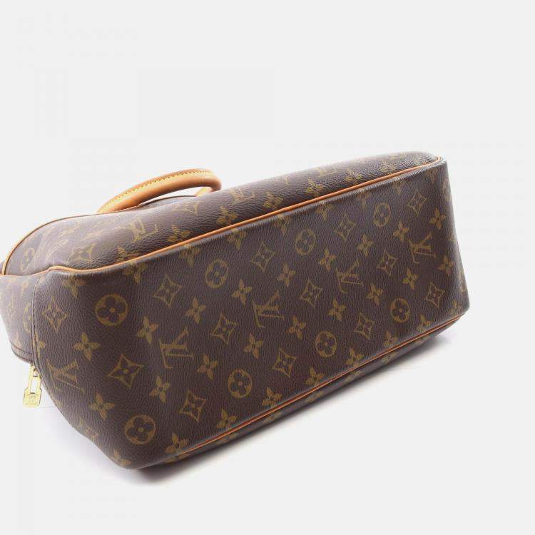 Pre Owned Louis Vuitton Deauville Handbag  Monogram Canvas Leather Brown