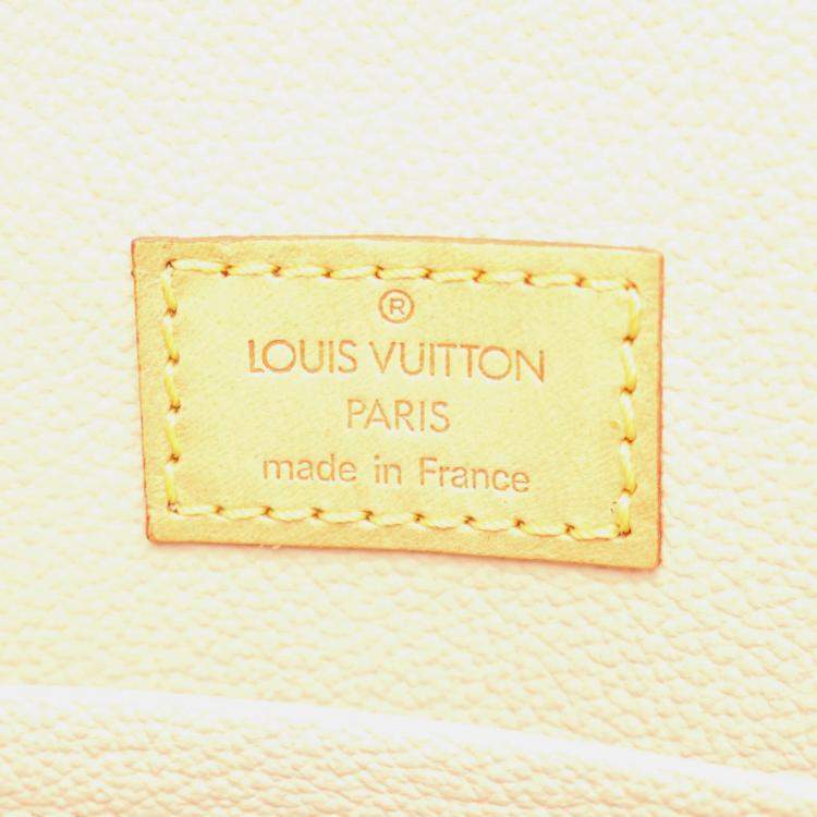 Pre Owned Louis Vuitton Sac Plat Tote Bag  Monogram Canvas Leather Brown