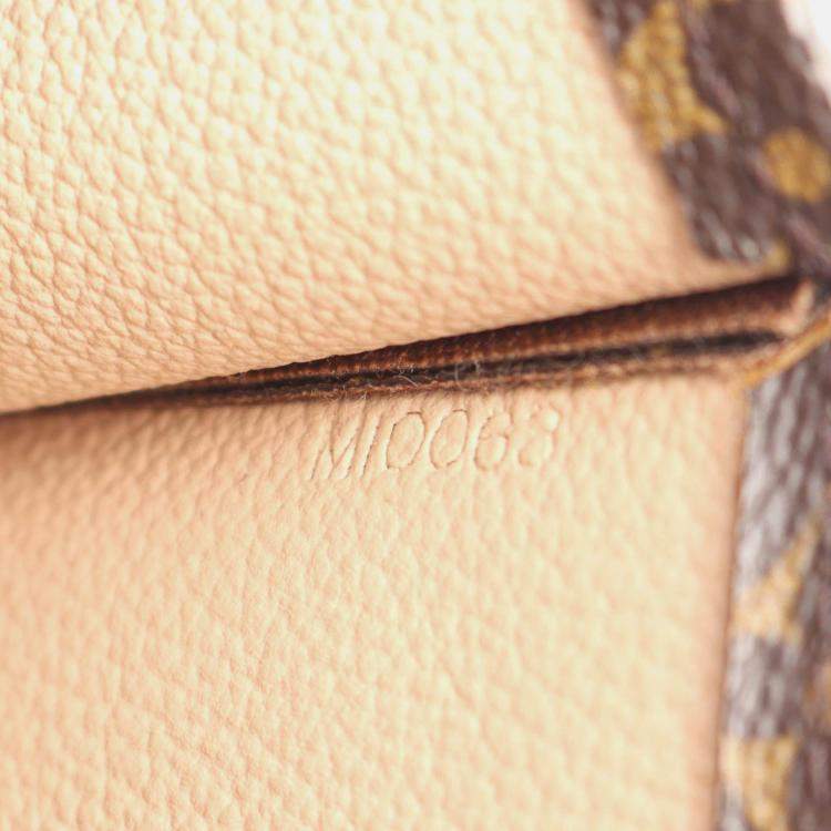 Pre Owned Louis Vuitton Sac Plat Tote Bag  Monogram Canvas Leather Brown