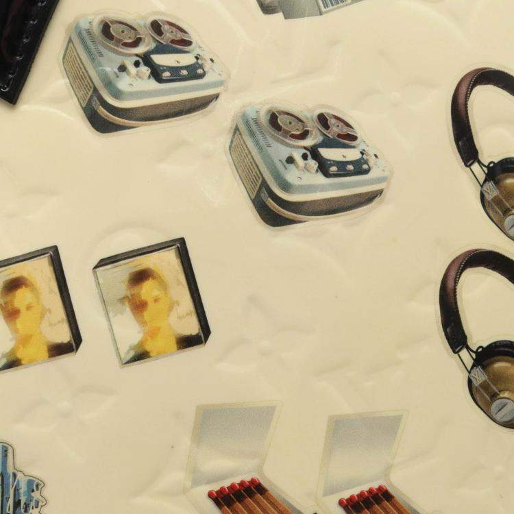 Pre Owned Louis Vuitton Alma Pm Sticker Animation Handbag  Vernis Leather White