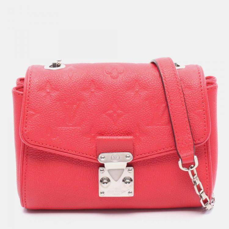 Pre Owned Louis Vuitton Saint Germain Bb Shoulder Bag Monogram Empreinte Red