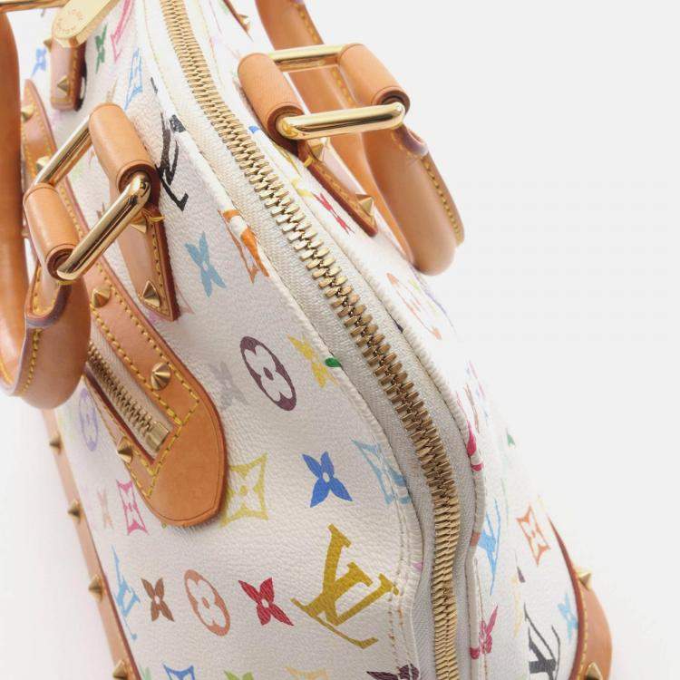 Pre Owned Louis Vuitton Alma Monogram Multicolor Canvas and Leather Top Handle Bag